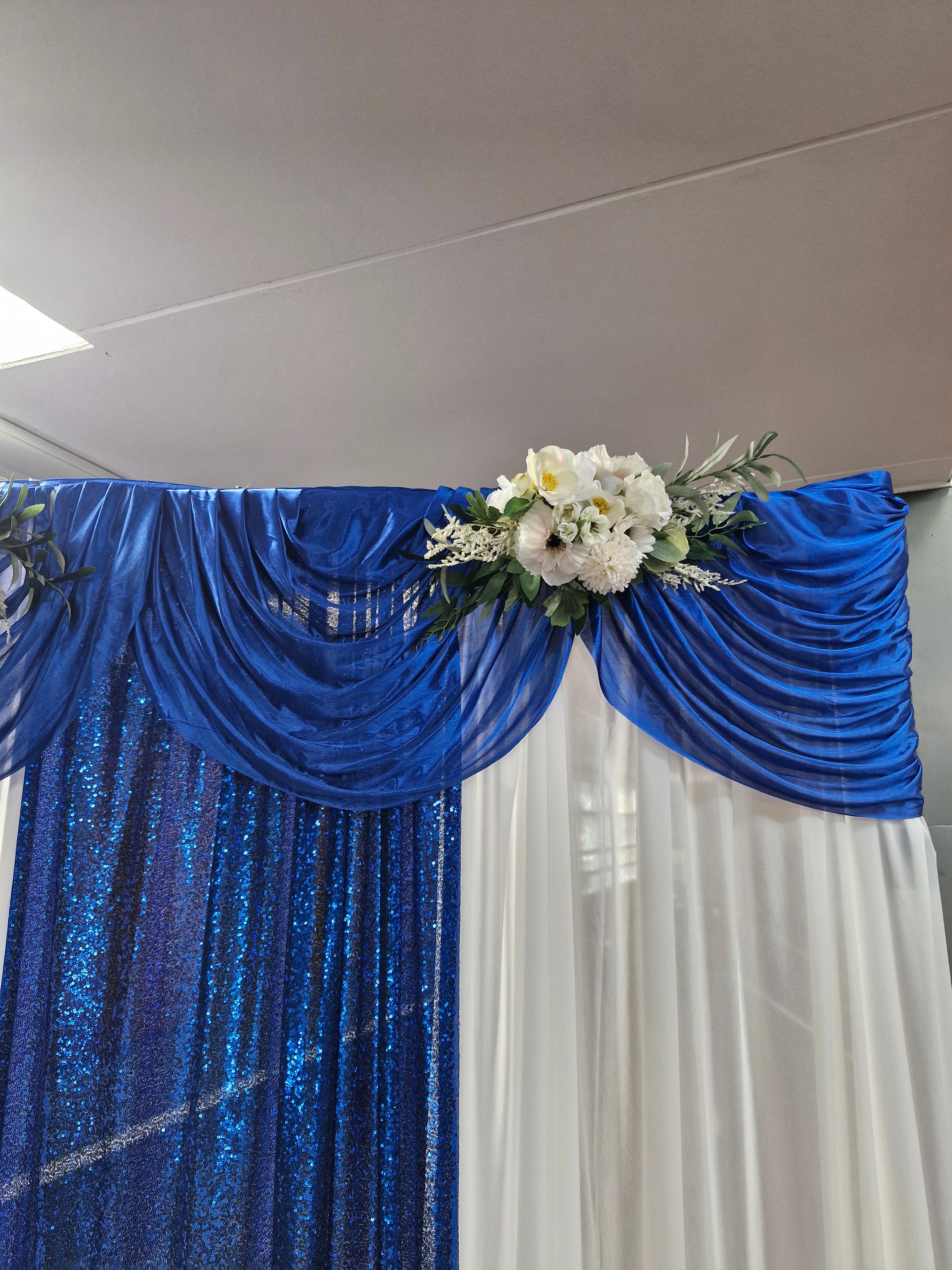 Backdrop Curtain - Royal Blue Sequin 1.25m wide