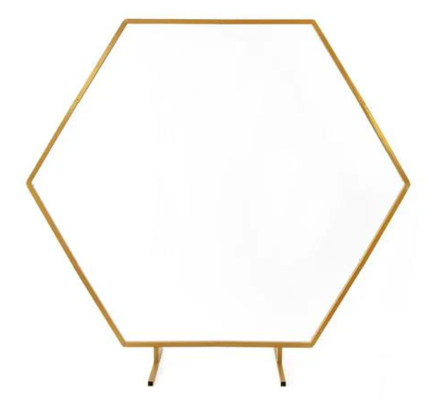 Backdrop Frame/Arch - Hexagon Gold