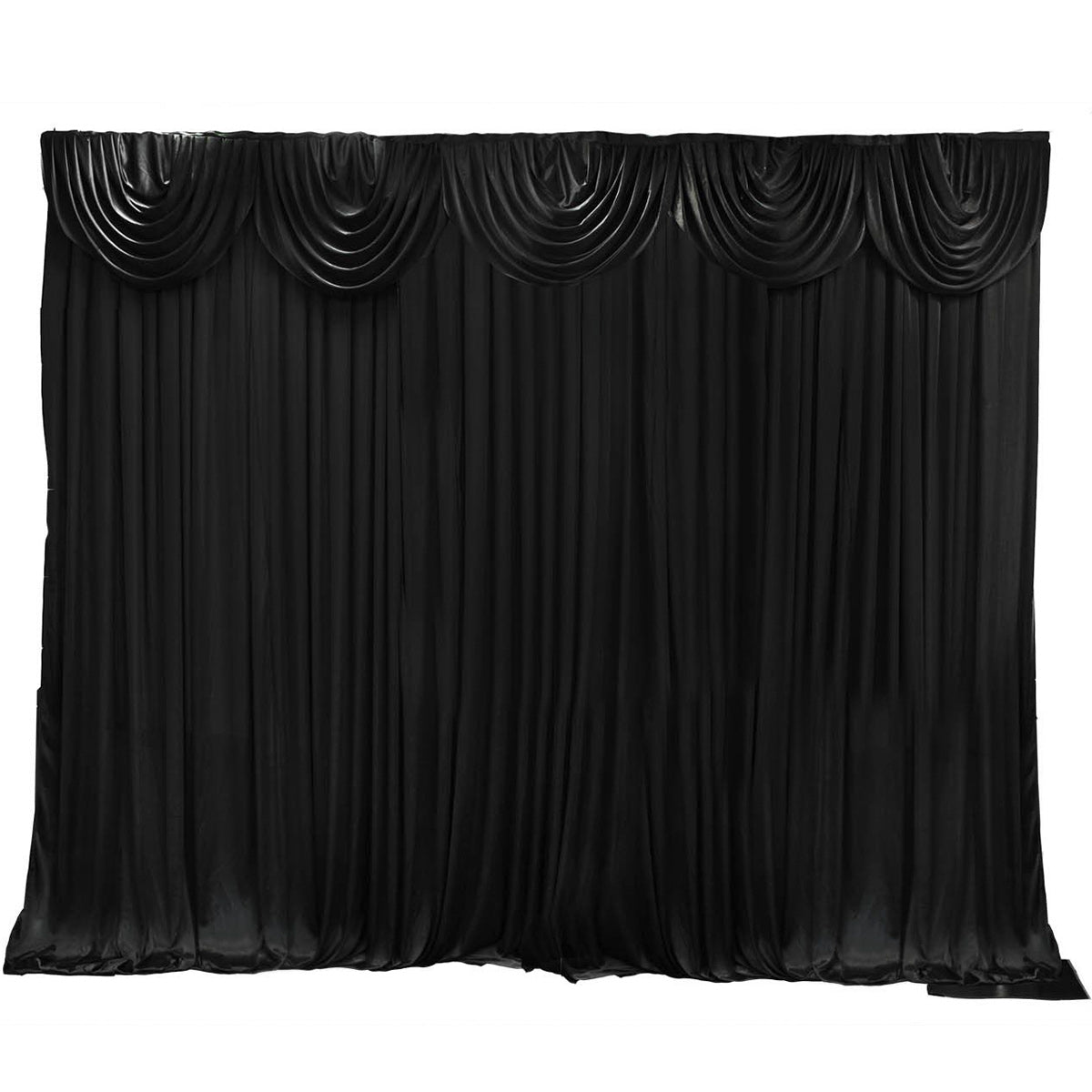 Backdrop Pleated Curtain - Black 6m x 3m
