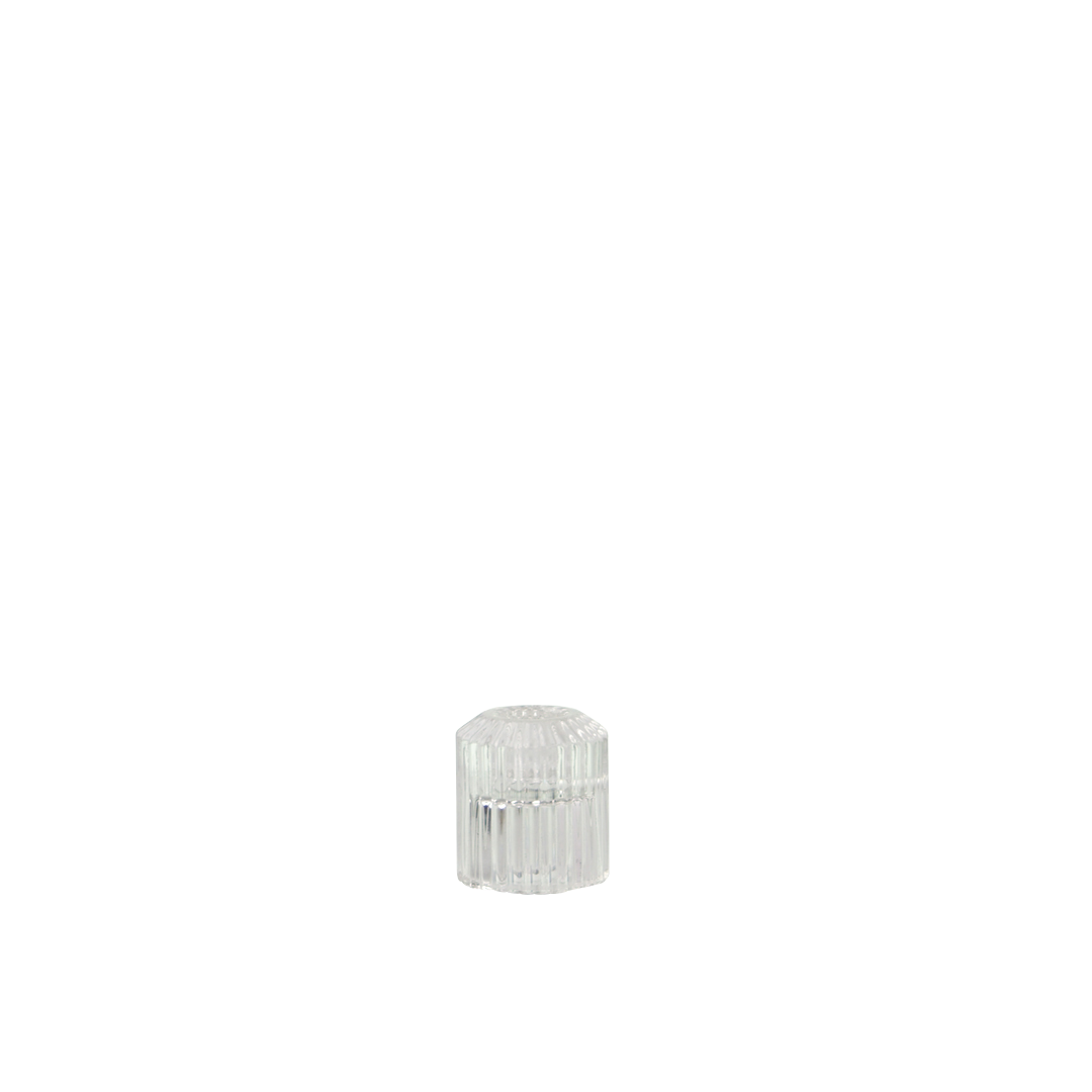 Candle holder - Ribbed Glass - Tea Light or Taper