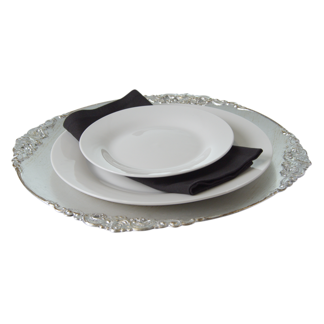 Charger Plate - Ornate Silver