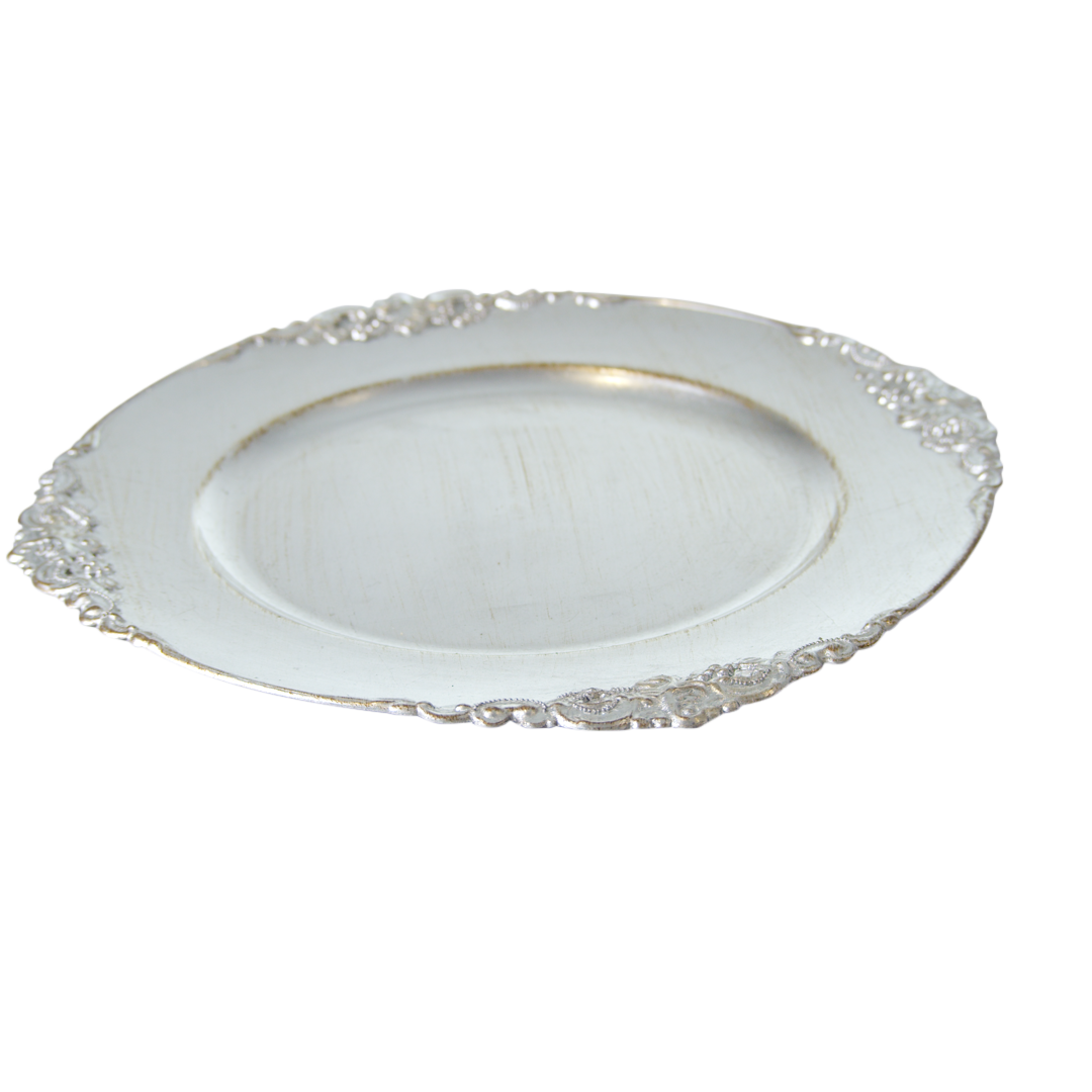 Charger Plate - Ornate Silver