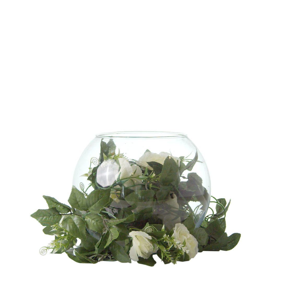 Garland - Greenery - White Rose Strands