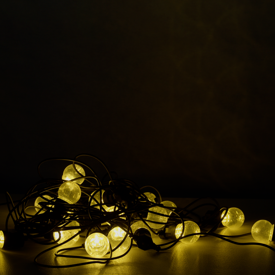 LED Festoon Lighting (warm white) 10m