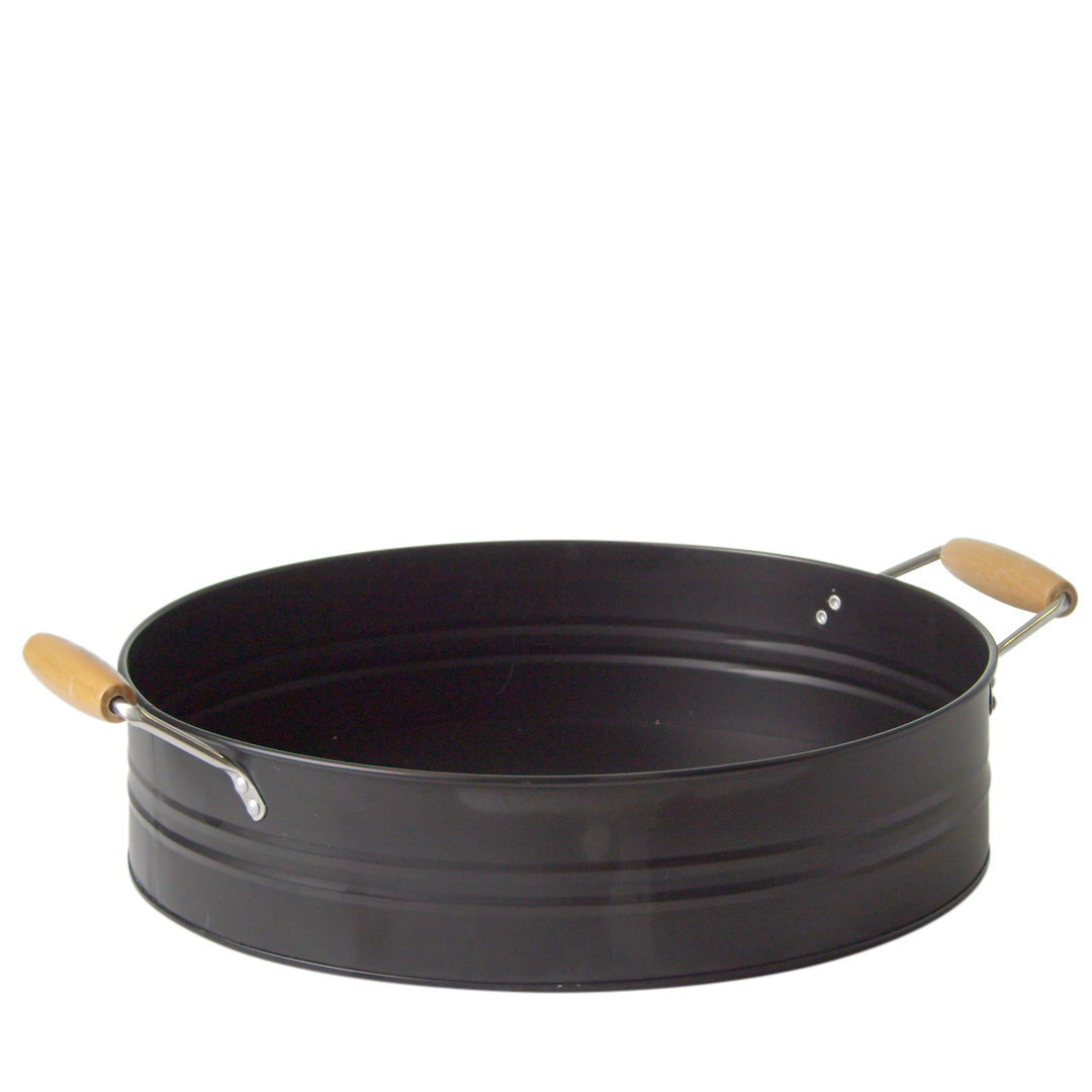 Serving Tray - Metal - Round - Black