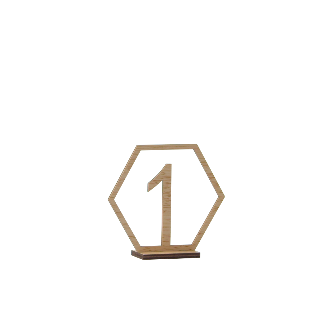 Table Number - Wooden Hexagon
