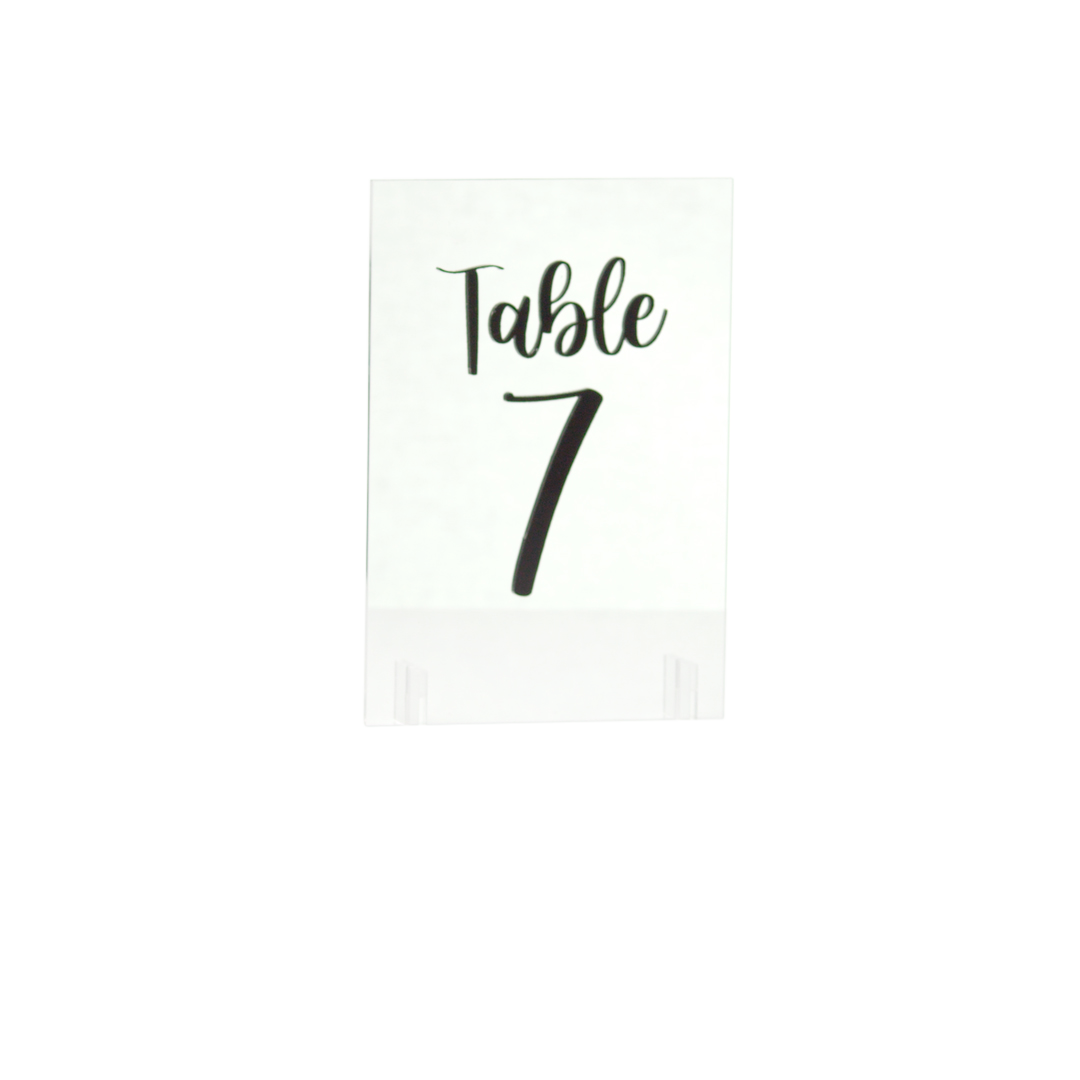 Table Number - Clear + Black Numeral