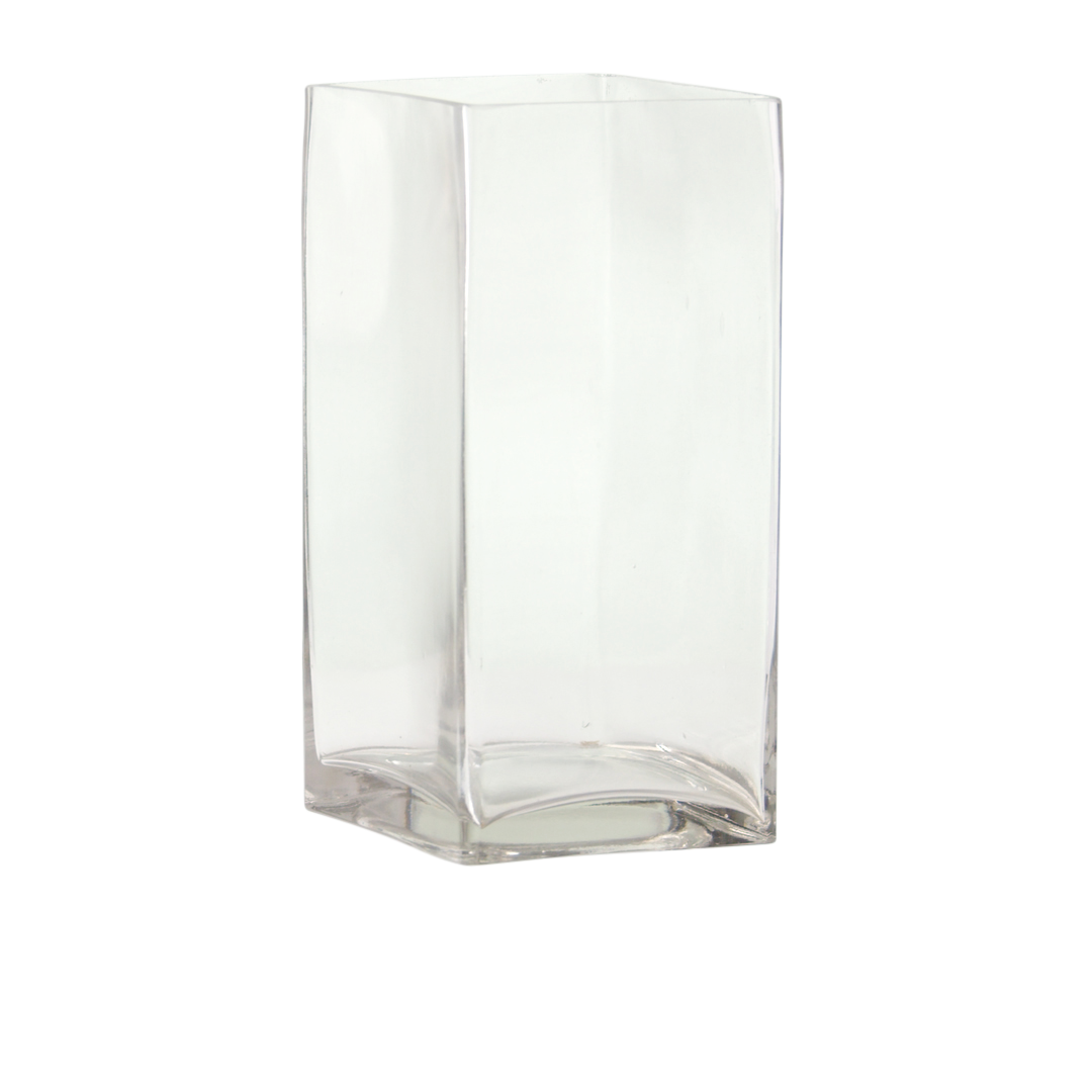 Vase - Square - Clear Glass - Medium