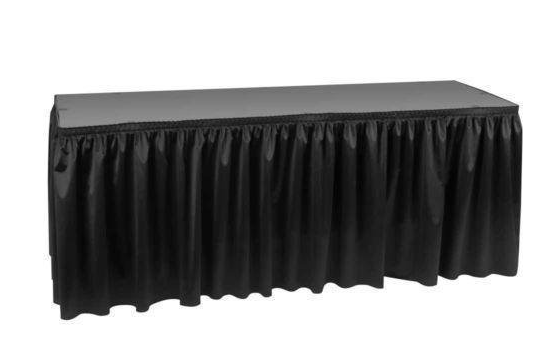 Table Skirt - 6.5m Pleated - Black