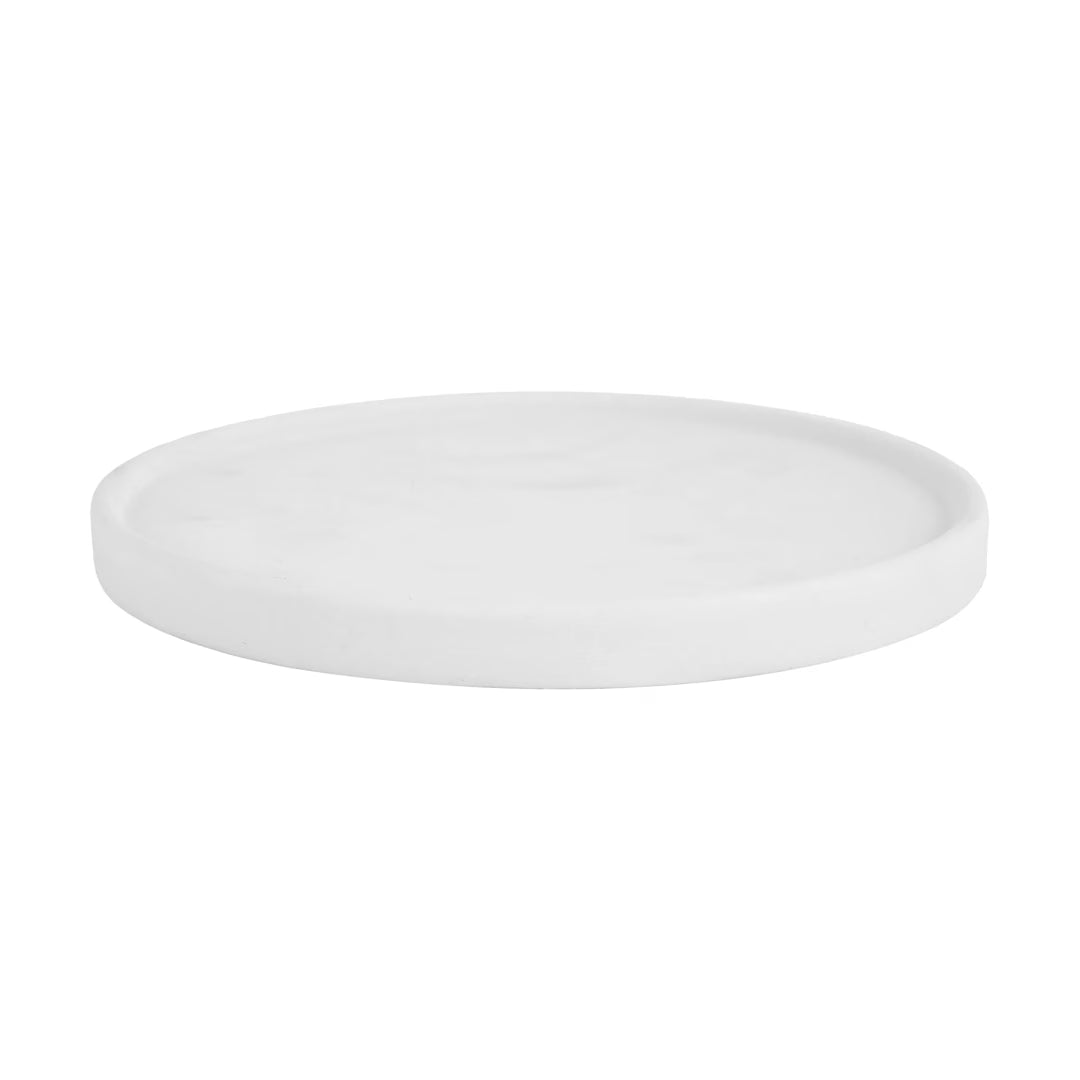 Candle Dish - White - Ceramic