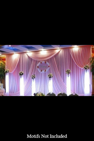 Backdrop Pleated Curtain - White 8m x 4m Double Layer
