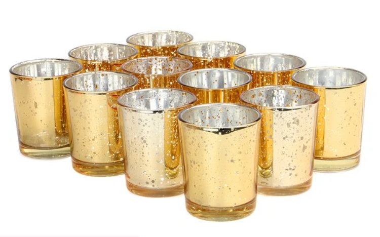 Votive - Gold - Speckled - for Tea Light Candles