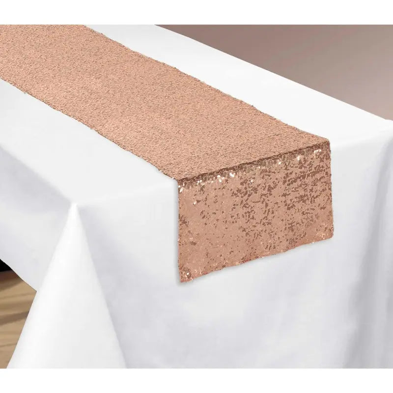 Table Runner - Sequin - Copper Orange